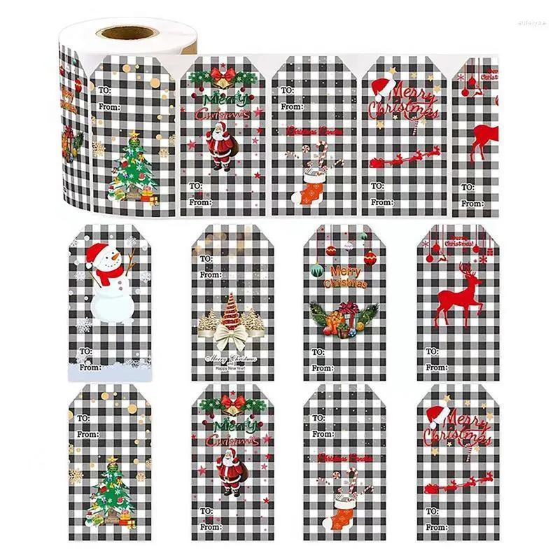 Present Wrap Christmas Tags Stickers 300 stycken NOMES BAG SEAL ROLLS Självhäftande etiketter för festlig nuvarande låda