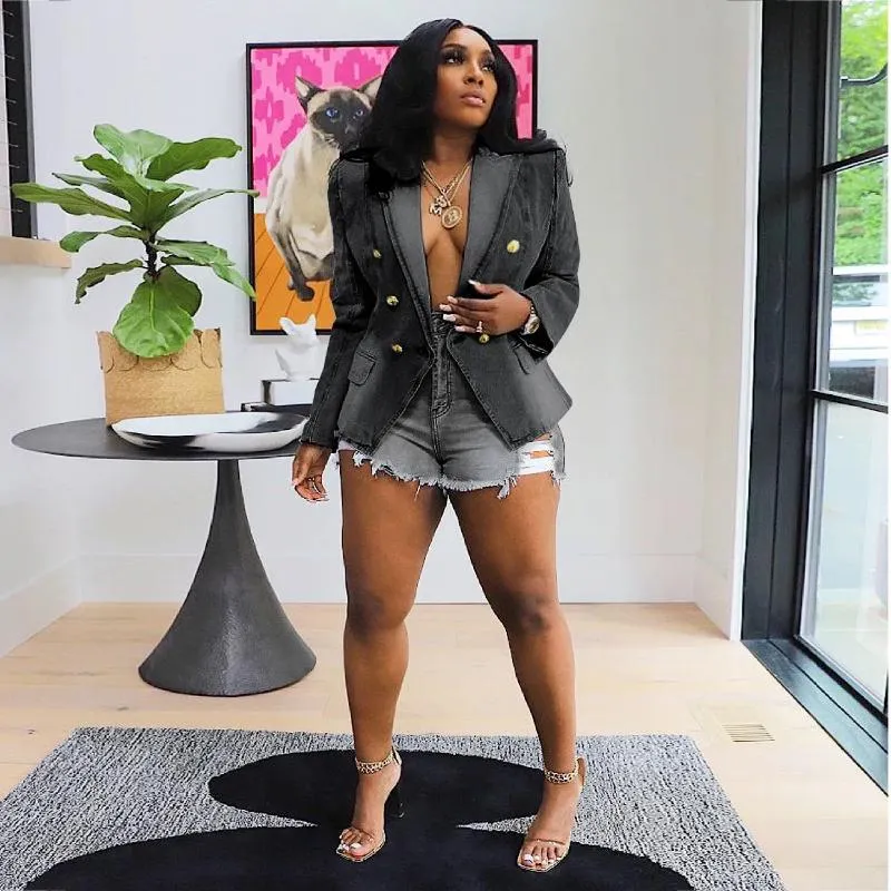 Denim ladies suit cheap
