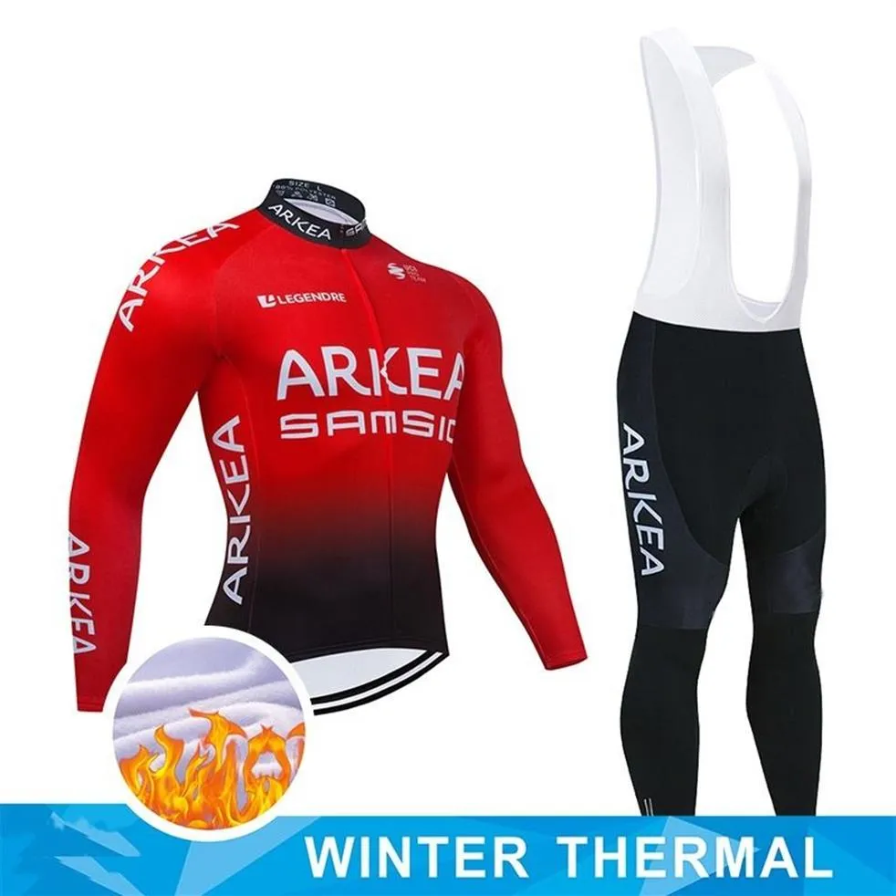 Winter2022 Arkea Team Cycling Clothing 3D Gel Bike Pants Zestaw Ropa Ciclismo Męs