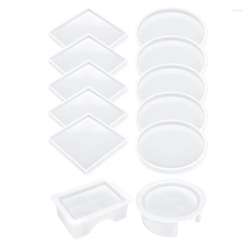 Table Mats 12 Pcs Resin Mould Set Upgrade Silicone Moulds For Coasters With Storage Box Kit Epoxy