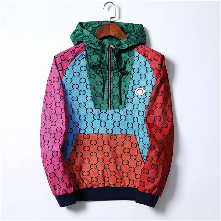 Fashion Mens Designer Jacket Caps quality Striped Windbreaker sportswear Outerwear Wind Casual Plus Size Baseball Zipper Hoodies Jackets Coats M-3XL