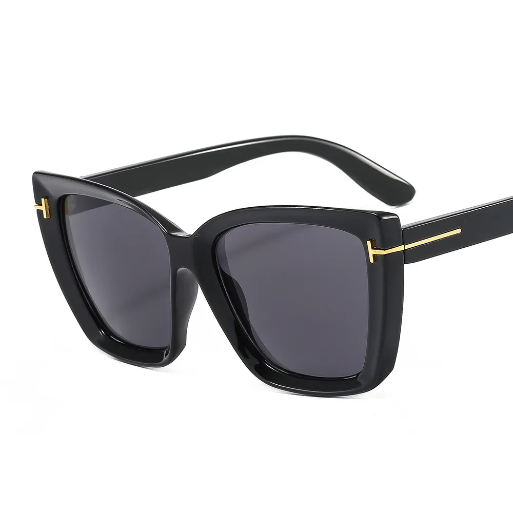 Óculos de sol Metal T Cateye Sunglass Acessórios de moda de luxo para homens e mulheres verão