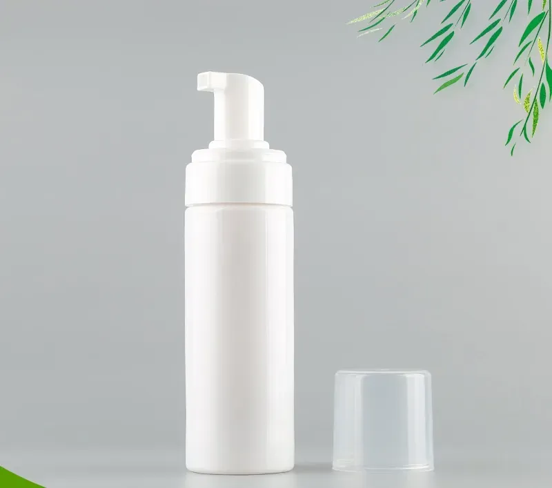 150ML 5oz Clear Plastic Liquid Soap Pump Bottle Travel Size Empty Mousse Foaming Soap Dispenser for Cosmetic Facial Cleanser WB3289