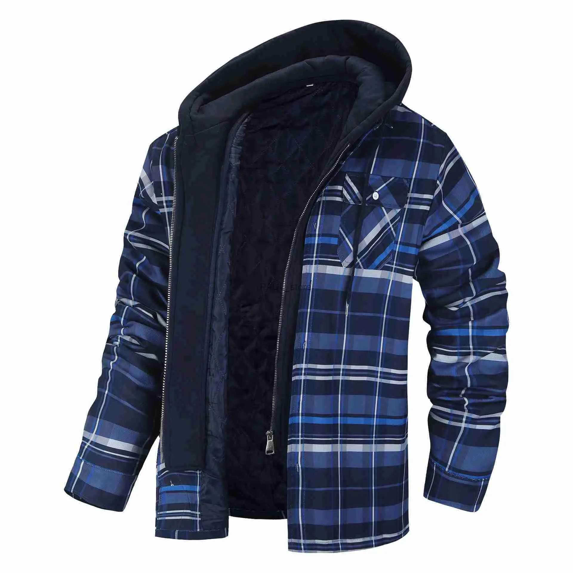 Erkekler Sıradan Gömlekler Kış Erkekler Polar Gömlek Katlar Yüksek Kaliteli Kalın Erkekler Hoodie Outwear Erkekler Flannel Kaput Gömlek Gömlek Erkekler İçin S-5XLL231122