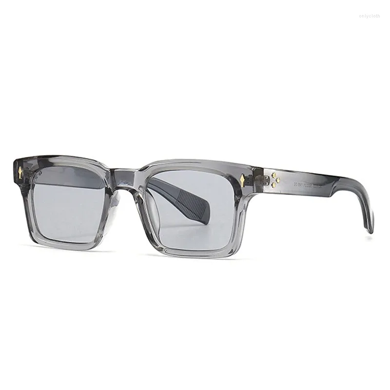 Солнцезащитные очки модные квадратные заклепки градиентные мужские оттенки UV400 винтажные темно-зеленые трендовые женские солнцезащитные очки