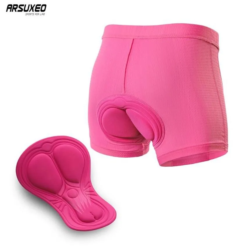 ARSUXEO 3D Gel Imbottito Pantaloncini da ciclismo da donna Pantaloncini MTB Mountain Bike Bicicletta Intimo Equitazione Mutande antiurto 4 colori2268