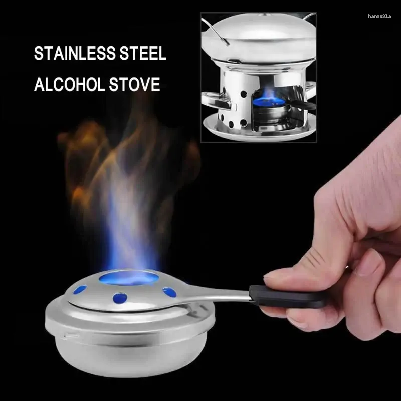 Cookware Sets Outdoor Alcohol Stove Burner Set Picnic Camping Stainless Steel Portable Fuel Furnace With Handle