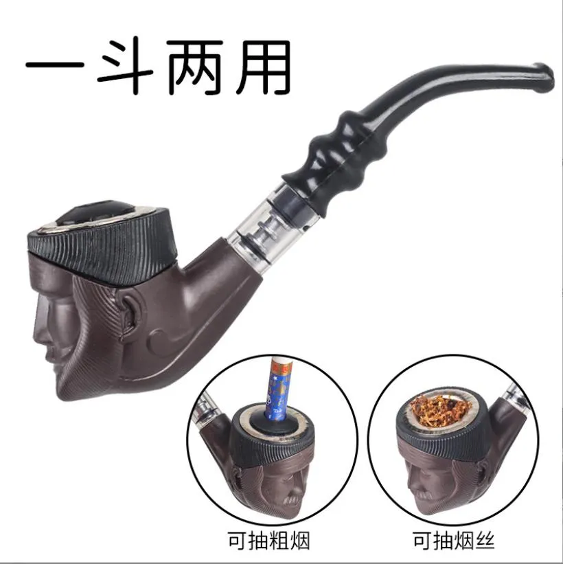 Smoking Pipes Dual purpose resin filter pipe for human head portrait