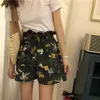 girls high waist floral shorts