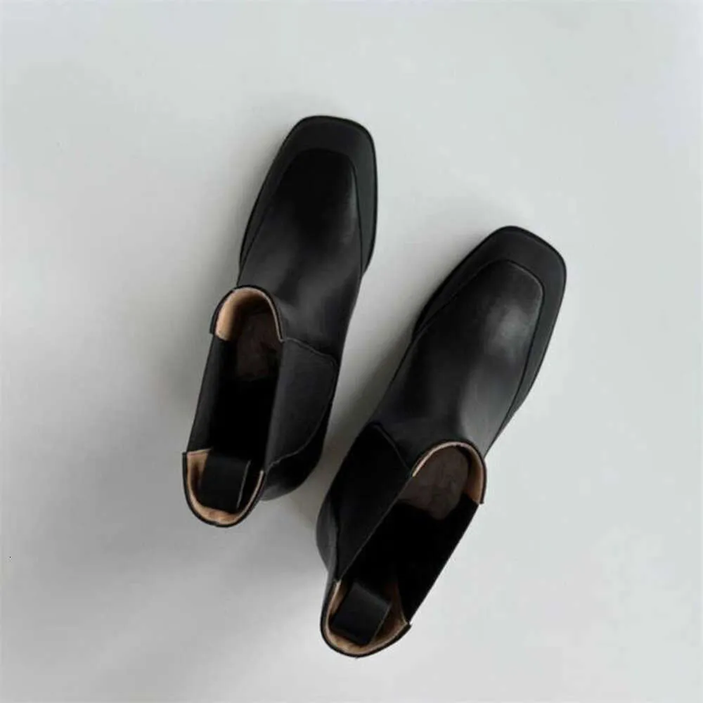 The Row shoes Shoes Dress Women's Boots Women Designers Rois Lycra Splice Cowhide Sleeve Short Tube Flat Bottom Fashion Boots High Version Size 2024