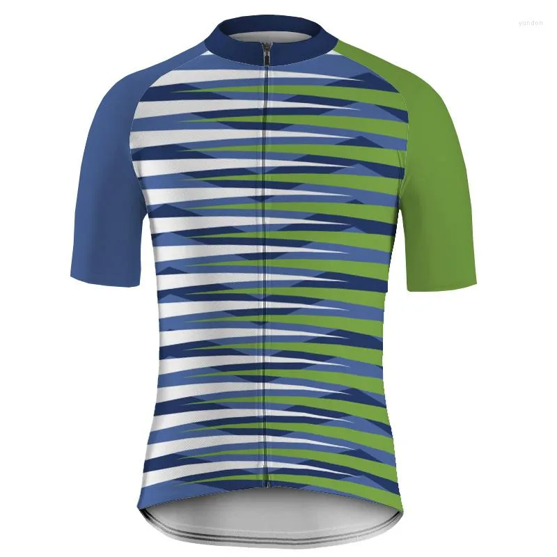 Racing Jackets 2023 Design heren kort mouw fietsen UV ademende anti-zweet shirts MTB Jersey sport fiets maillot streep kleding