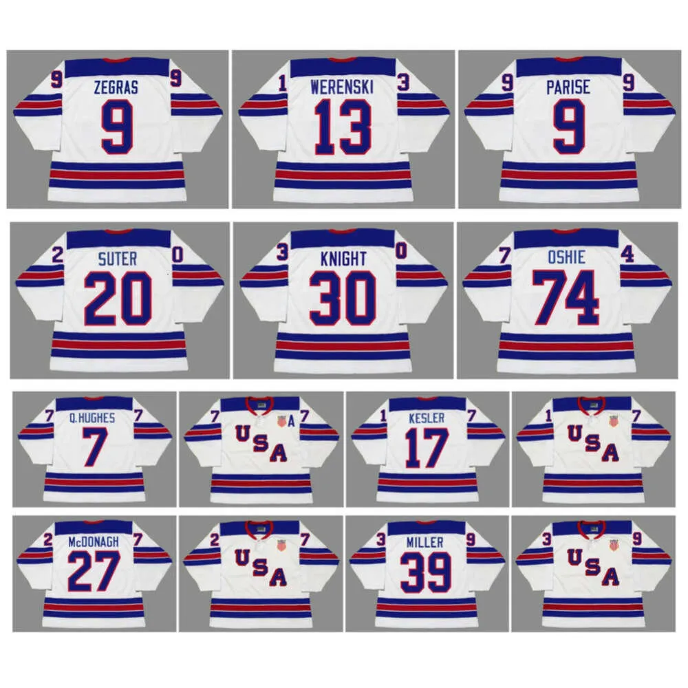 TREVOR ZEGRAS 2020 Team USA Hockey Jersey QUINN HUGHES KEER Mcdonagh MILLER RYAN SUTER SPENCER KNIGHT TJ OSHIE ZACH PARISE rare