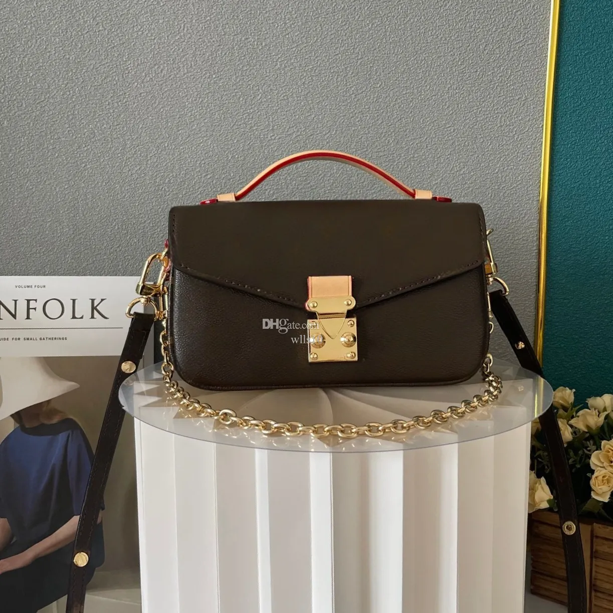 Mody design luksusowe torby na ramię w torbie łańcuchowe messenger crossbody oryginalne skórzane litery torebki torebka torebka z numerem seryjnym LB289