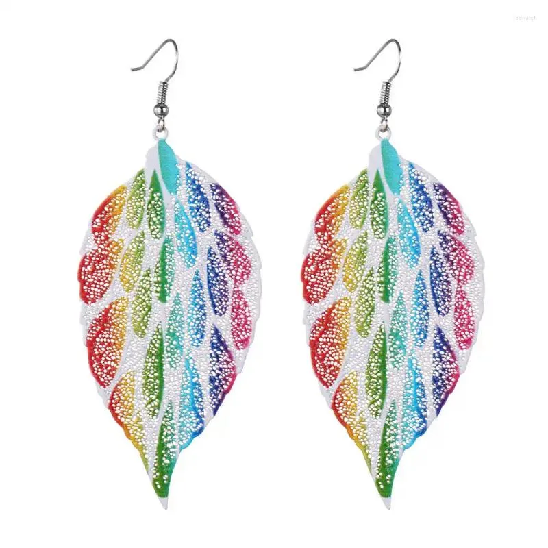 Boucles d'oreilles pendantes pour femmes, bijoux Vintage, feuilles colorées, breloque Simple, accessoires longs de mariage, à la mode, 2023