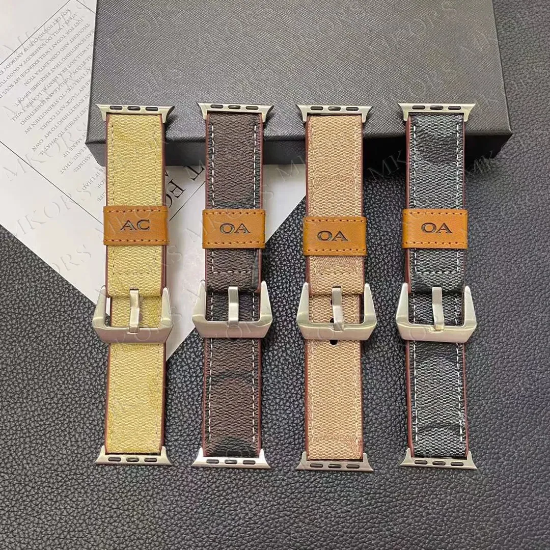 فرقة ساعة جلدية فاخرة لسلسلة Apple iWatch Series 7 5 SE 6 8 9 Ultra 2 Presumping Watchband 45mm 41mm 44mm 40mm 42mm 38mm 49mm Swelet Strap