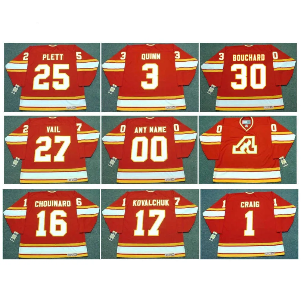 WILLI PLETT Flames CCM Throwback Hockey Jersey Atlanta ERIC VAIL JIM CRAIG ILYA KOVALCHUK DAN BOUCHARD JEAN PRONOVOST PAT QUINN TOM LYSIAK zeldzaam