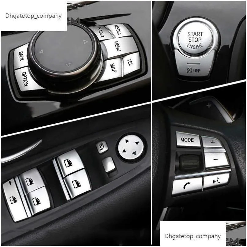 Other Auto Parts Chrome Abs Car Interior Buttons Sequins Decoration Er Trim Decals For F10 F07 F06 F12 F13 F01 F02 F20 F30 F32 Drop Dh2Cb