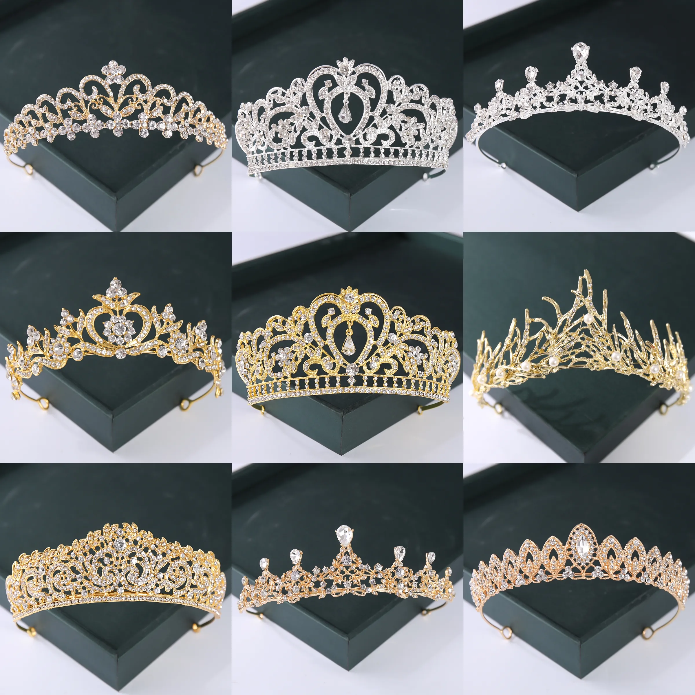 Модная Золотая И Серебряная Хрустальная Корона, Свадебная Корона С.