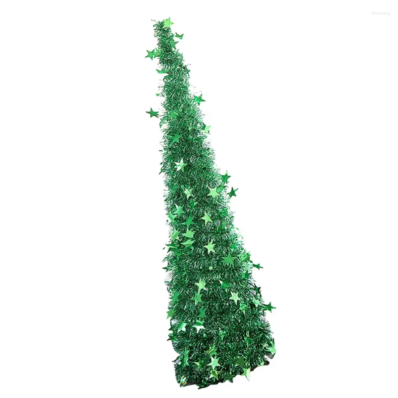 Christmas Decorations Tree Collapsible Xmas Sequin Tinsel Glitter Figurine Centerpiece Green Classic For Home Room