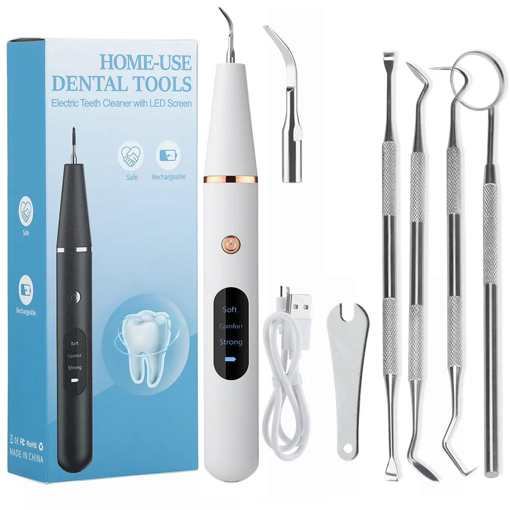 Diş Beyazlatma için Diğer Oral Hijyeni Elektrik Ultrasonik Diş Halcülüs Plak Çıkma Tartar Eliminator Taş Çıkarma 230421