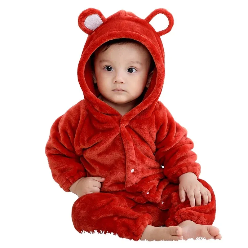 Pyjama Bebe Pyjama Flanelle Combinaison Enfants Ours A Capuche Couleur Unie Simple Poitrine Vetements Dhiver Ne Interieur 231122 Du 13 3 DHgate