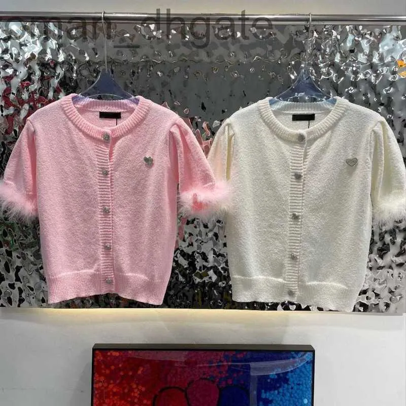 Maglioni da donna Designerprimavera autunno lavorato a maglia maniche corte maglione firmato maglione di lana cardigan con maniche maglioni di strass Ins maglia femminile avanzata S6TV