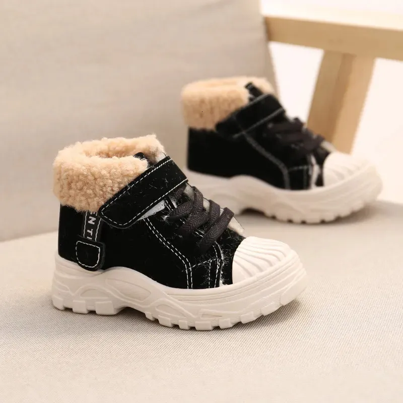 Bottes enfants chaud hiver garçons épaissi velours coton chaussures filles imperméable court bébé 231122