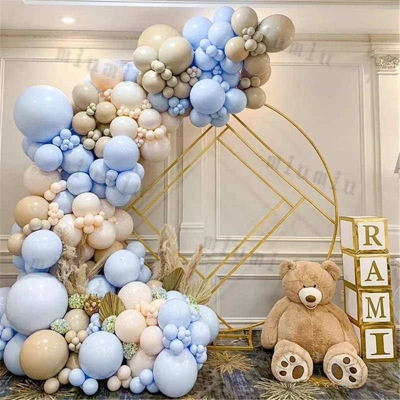 Décorations de Noël Double Crème Ballon Garland Arch Kit Macaron Bleu Enfants Fête D'anniversaire Latex Baby Shower Valentines Décoration De Mariage Ballons 231121