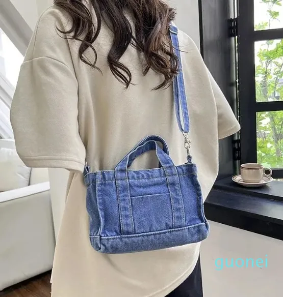 Brieftaschen FashionCanvas Denim Tasche Schulter Umhängetaschen Mode Lässig Vielseitige Handheld frauen Tote Handtasche Bolsas Para Mujeres