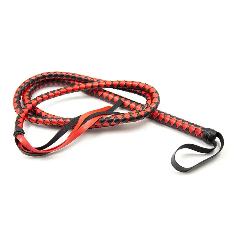Fouet de bondage en cuir PU avec poignée d'épée pour cils, fétichisme