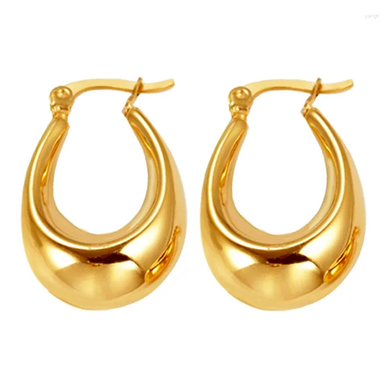 Dangle Earrings Korean Style Hoop Earring Stainless Steel Round For Woman Simple Fashion Unique Wholesale Jewelry