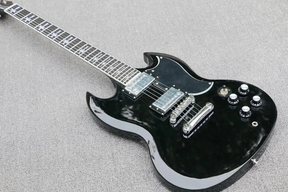 맞춤 상점 Tony Iommi 모델 S G Black Electric Guitar 빠른 배송