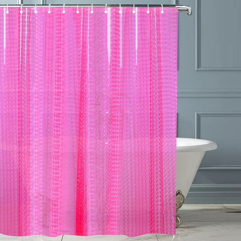 Shower Curtains Modern transparent Waterproof 3D Curtain Bathing Sheer For Home Decoration Bathroom Accessaries Douchegordijn 12 Hooks 230422