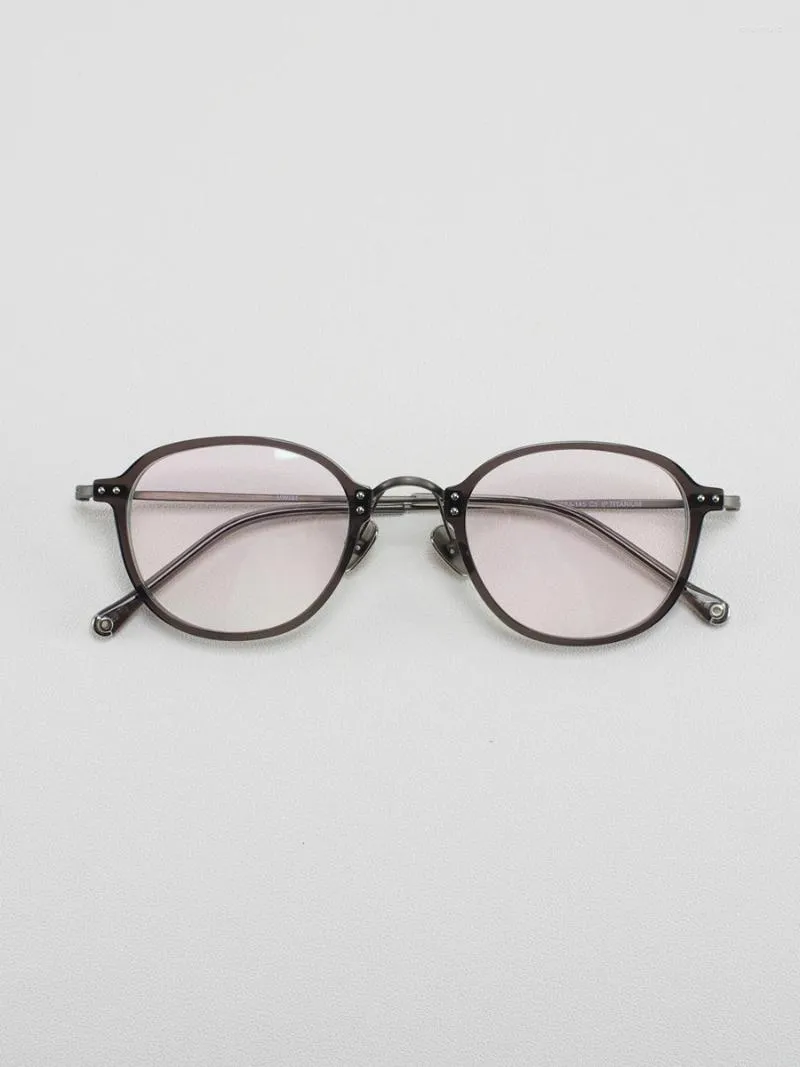 Lunettes de soleil montures ultra légères 9g gris art littéraire exquis lunettes cadre titane vintage myopie femmes lunettes pour hommes