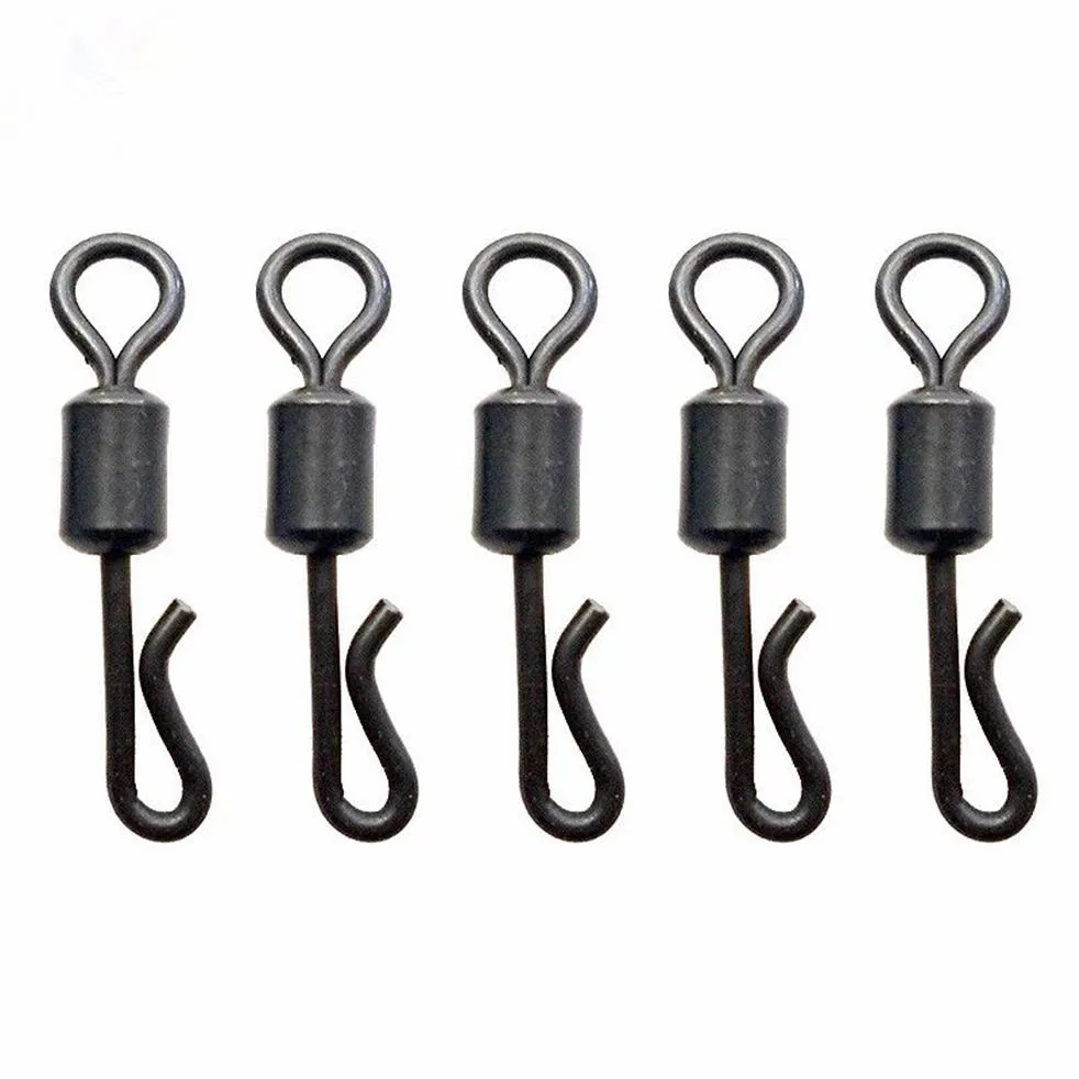 Matte Black Quick Change Swivels Long Body Q Shaped Swing Snap Connector  For Carp Ice Fishing Swivels From Cftde, $9.3