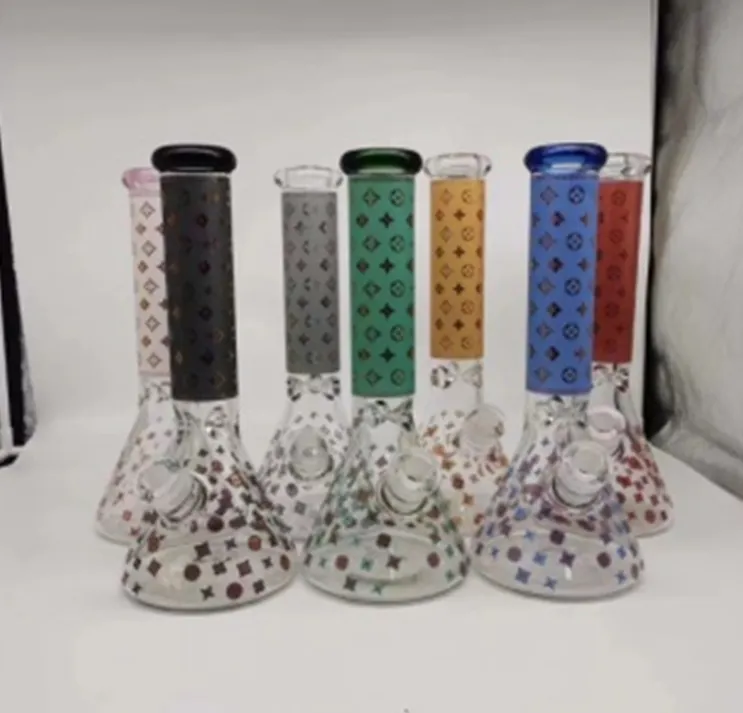 Cartoon Bong Water Pipe Hookahs bongos de borbulhador de vidro impressos em água