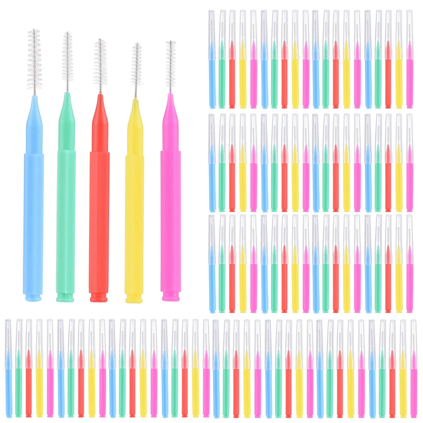 Diş ipi 100 adet interdental fırçalar kürdan ortodontik diş telleri fırça diş temizleme aracı ağız bakımı 230421