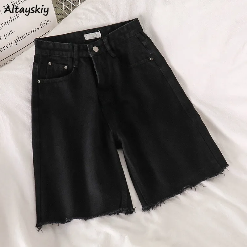 Short Femme Short Femme Noir Pantalon Droit Doublé De Fourrure Demi Fermetures Éclair Fly Denim Bas Harajuku Poche-short Streetwear Stretchy Mujer BF 230421