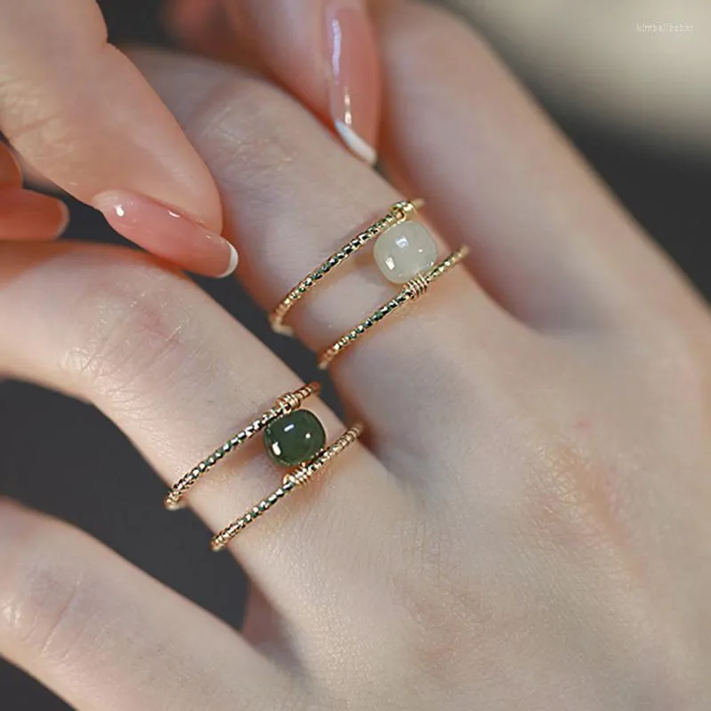 Bröllopsringar Boho Retro Geometry Knuckle Joint For Women Elegant Gold Color Double Layer Hollow Finger Ring Charm smycken