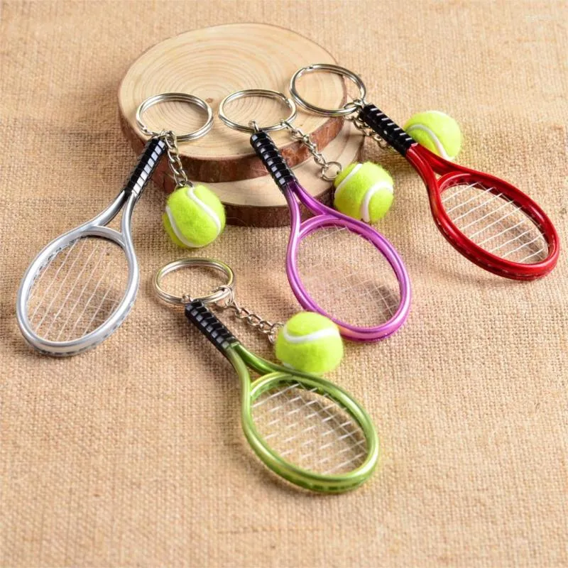 Keychains Cute Sport Mini Tennis Racket Pendant Keychain Keyring Key Chain Ring Finder Holer Accessories Gifts For Teenager Fan #1-17162