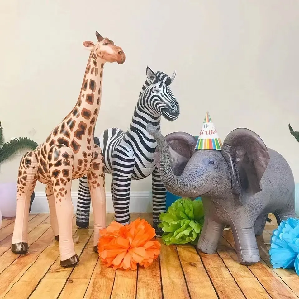 Decoración de fiesta, globos inflables gigantes de animales grandes, jirafa, cebra, simulación de elefante, tigre, selva, Safari, escena de cumpleaños 230421