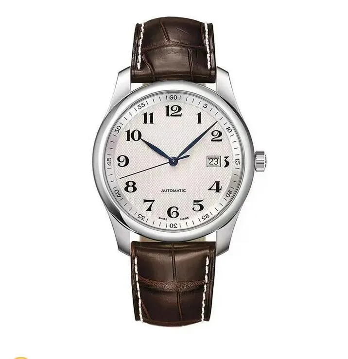 Herren-Luxusmechanische Uhr Freizeit Mode Großzügige Drei-Stift-Multifunktionskalender Wasserdichte Stahlbanduhren