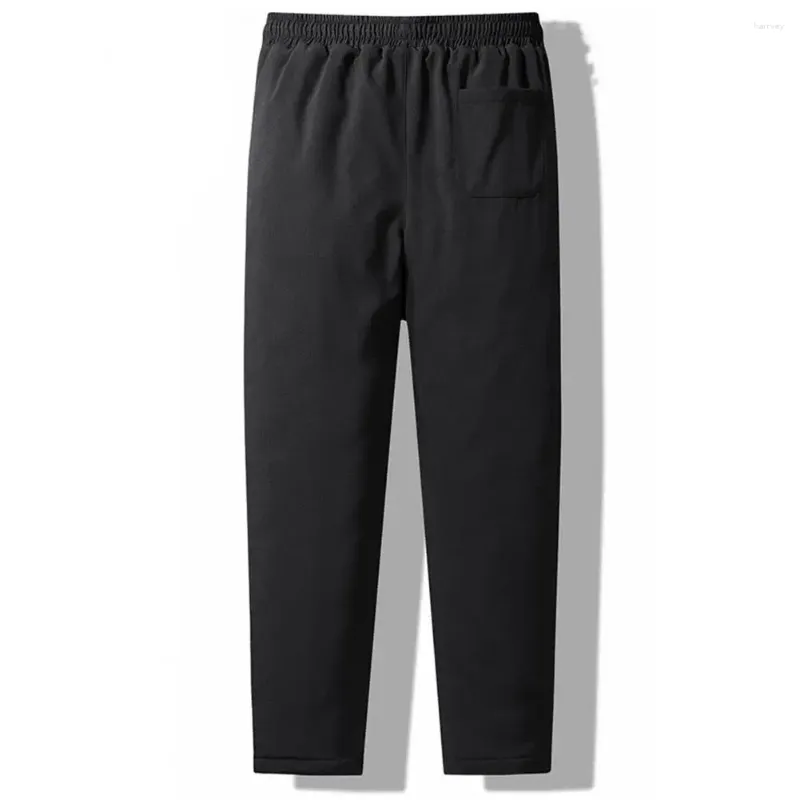 Pantalons pour hommes Couleur unie Hommes Chauds Pantalons de survêtement d'hiver confortables avec poches de taille élastiques Idéal pour l'exercice de jogging Tenue décontracté Doux