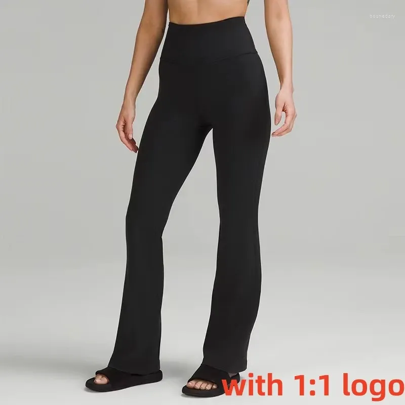 Pantalones activos Leggings acampanados Yoga mujer cintura alta pierna ancha gimnasio Fitness deportes pantalón acampanado negro pantalones de baile latino 2023