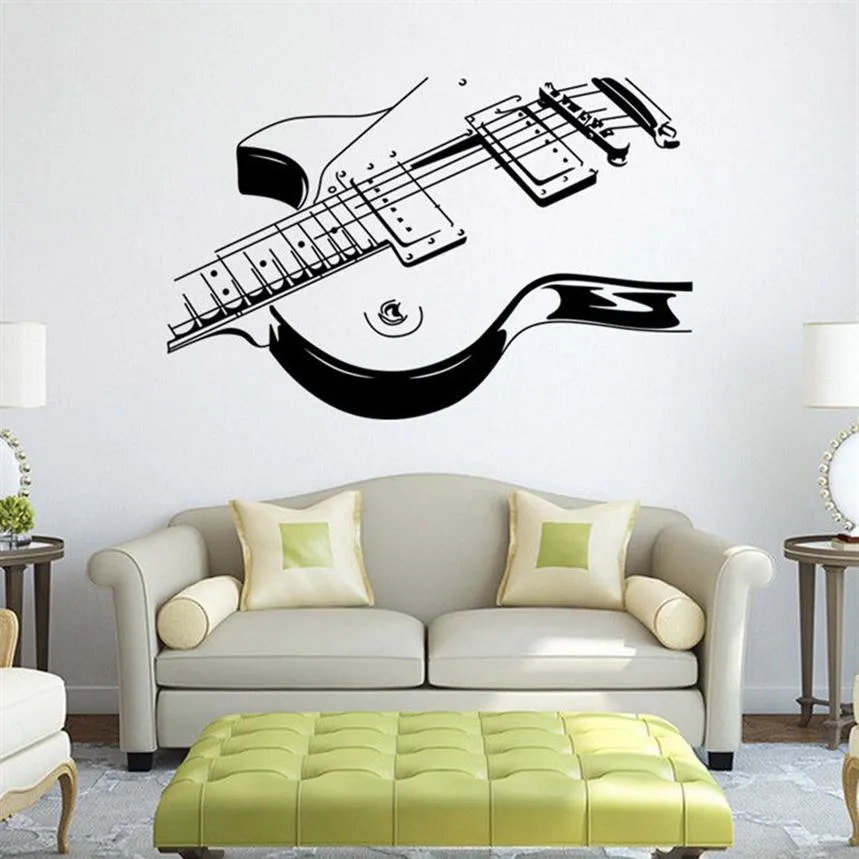 Pegatinas de pared de guitarra creativas, murales decorativos para habitación de niños, pegatinas de arte con personalidad, vinilo DIY de Pvc, calcomanía de pared con personalidad 310Z