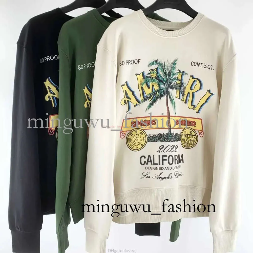 Designer Vêtements Hommes Sweatshirts Amires Am Sweats à capuche 22ss New Amies Coconut Lettre Impression Modèle numérique Col rond Manches longues Polyvalent 509