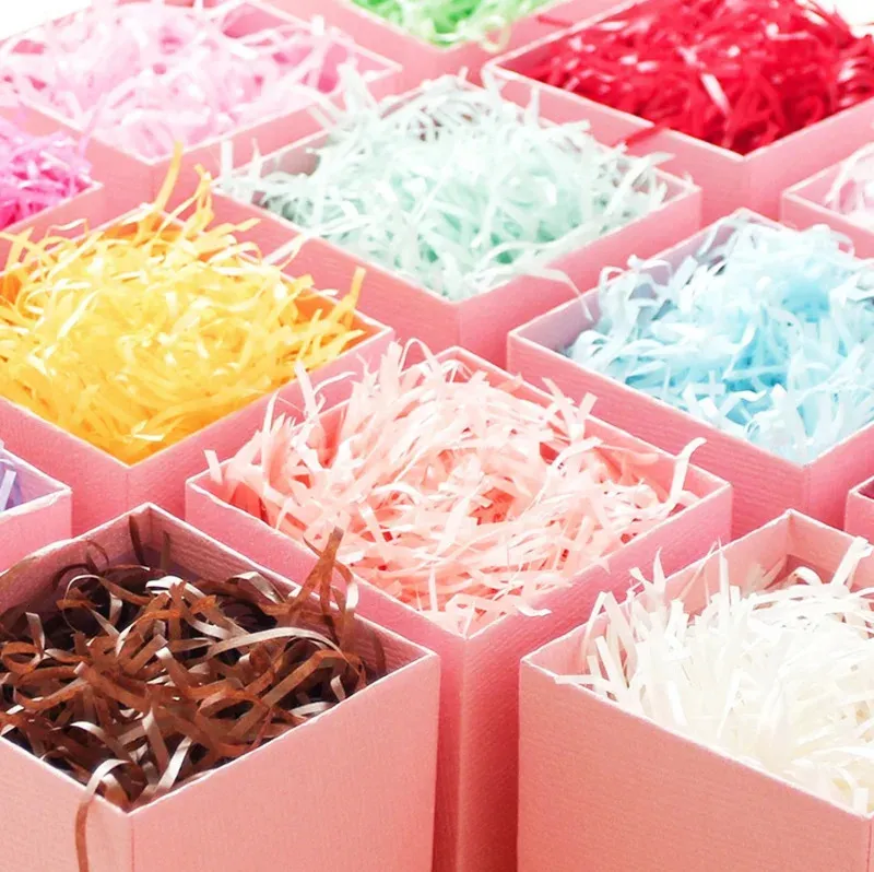 Party Decoration Paper Raffia Shredded Paper Decoration Diy Colorful Paper Scrap Gift Box Filler Material Bröllopsdekoration Tillbehör 10/30/50/100G 231122