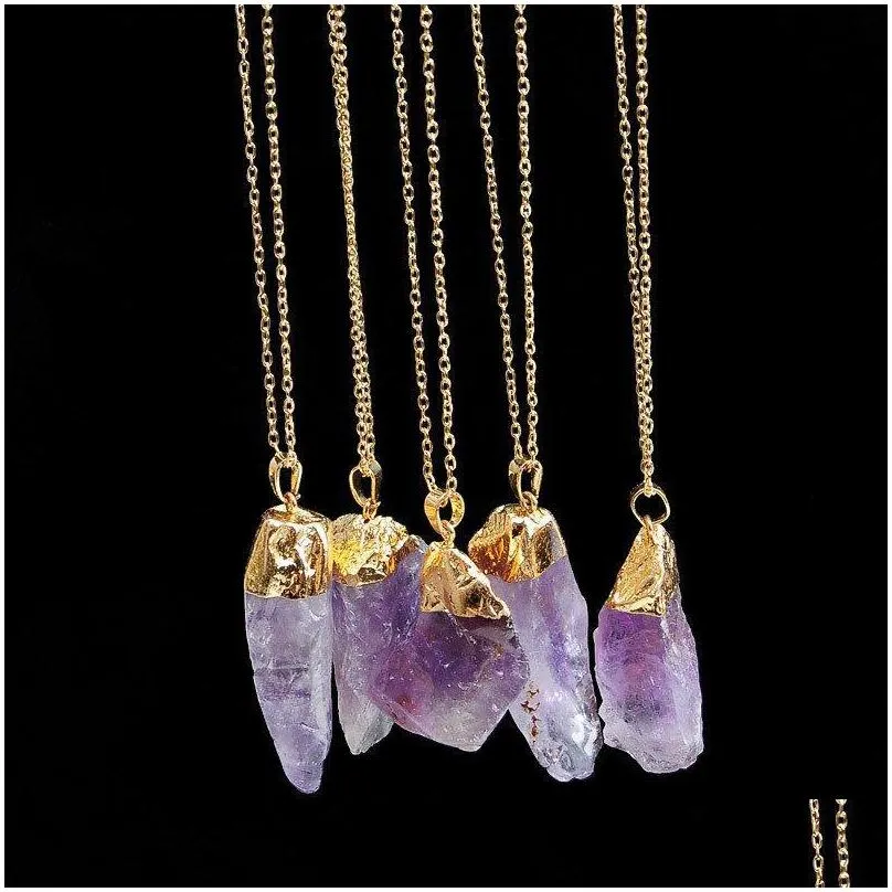 Pendentif Colliers Pendentif Colliers Reiki Guérison Roche Pierre Minérale Cristal Naturel Quartz Ras Du Cou Livraison Directe Bijoux Colliers Stylo Dhxe7