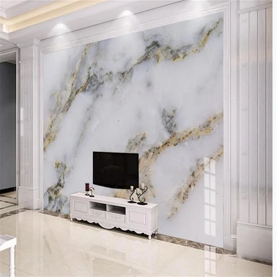 Modern minimalist golden marble wallpapers background wall 3d murals wallpaper for living room 3d customized wallpaper264S