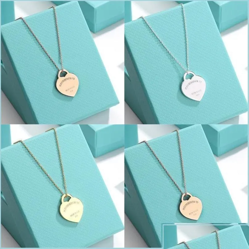 Pendant Necklaces Pendant Necklaces Design Brand Heart Love Necklace Clavicle Accessories Cupronickel Gold Sier For Women Jewelry Gi D Dhtsi